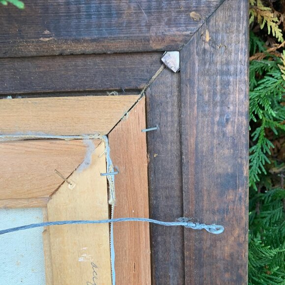 Vintage Original Art Floral Stillife in Round Vase. Acrylic Painting, Daisies, M - Picture 6 of 11